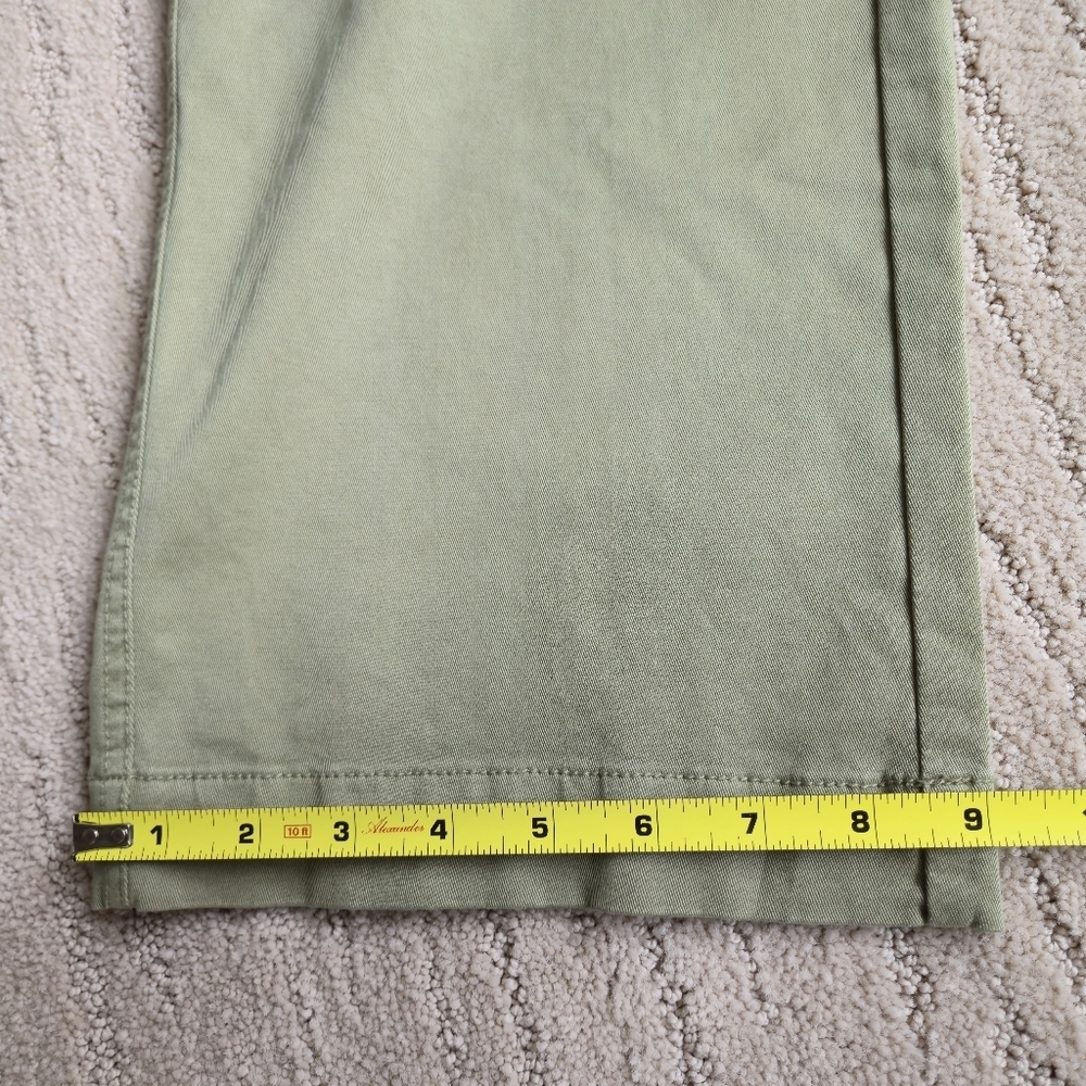 Mid-Rise Straight Wide Leg Relaxed Chino Pants Green 4 Sailor French Girl Clean - Picture 12 of 16